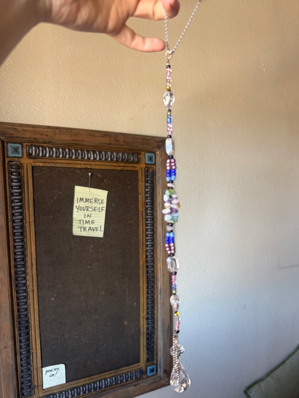 New Handmade crystal stone and Beaded Wall suncatcher Hanging - Multicolor